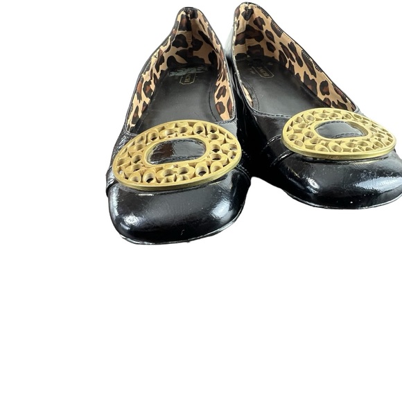 Coach Black Patent Leather Flats with Gold Hardware - Picture 5 of 8